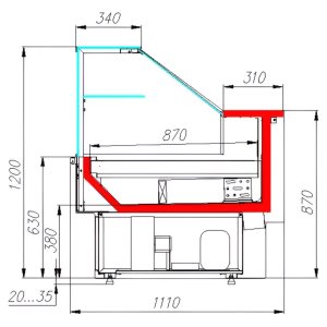 Витрина холодильная Carboma GC110 SM 2,5-1 (ВХС-2,5 Carboma GC 110) (1005 венге) - Изображение 2