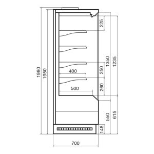 Горка холодильная Dazzl Vega SG 070 H195 Plug-in 190 - Изображение 3