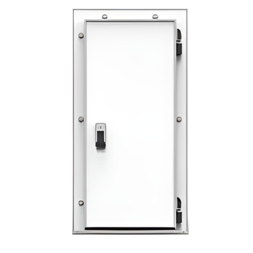 Дверь холодильная распашная одностворчатая СТ-РДО-1200*2100/80 (с металлической рамой)