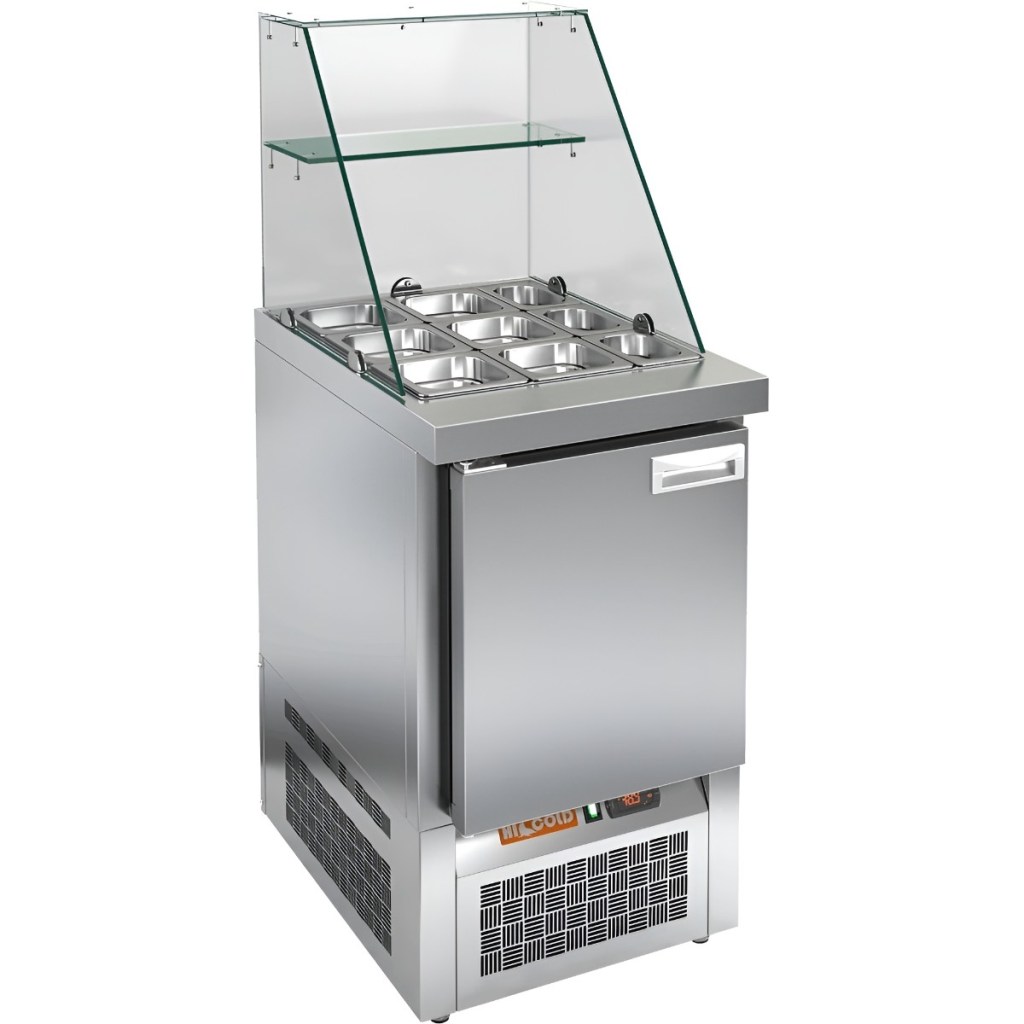 Стол холодильный для салатов HiCold SLE3-1GN высокое стекло