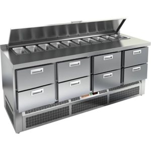 Стол холодильный для салатов HiCold SLE1-2222GN (1/3) с крышкой