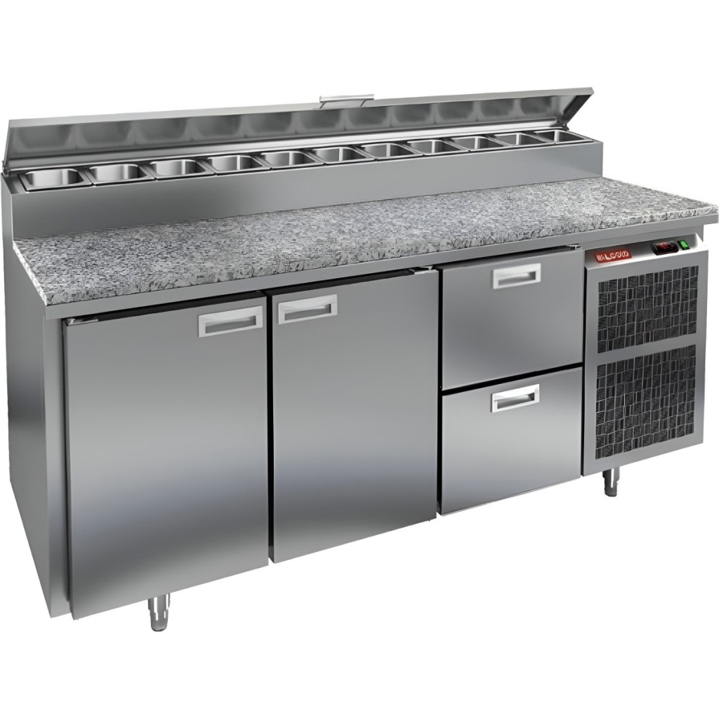 Стол холодильный для пиццы HiCold PZ2-112GN (1/6) камень