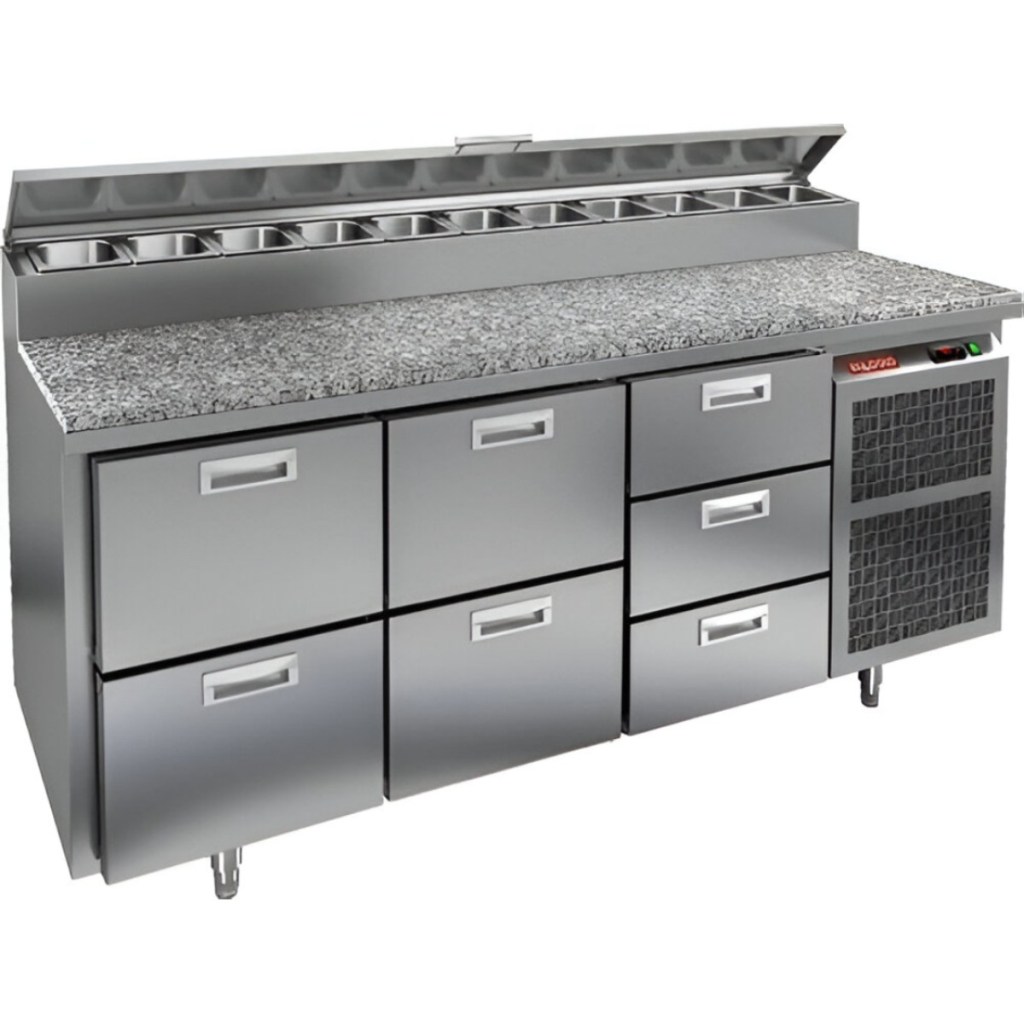 Стол холодильный для пиццы HiCold PZ2-223GN (1/6) камень