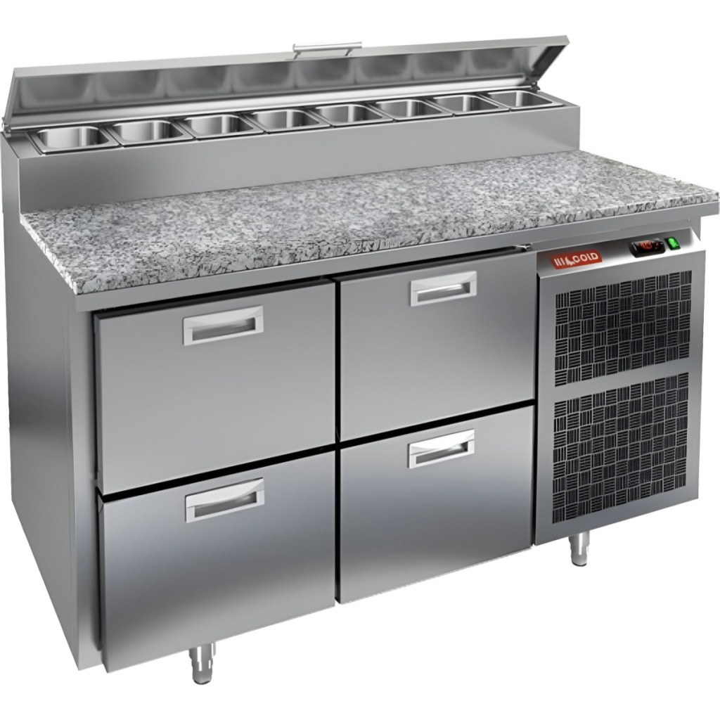 Стол холодильный для пиццы HiCold PZ2-22GN (1/6) камень