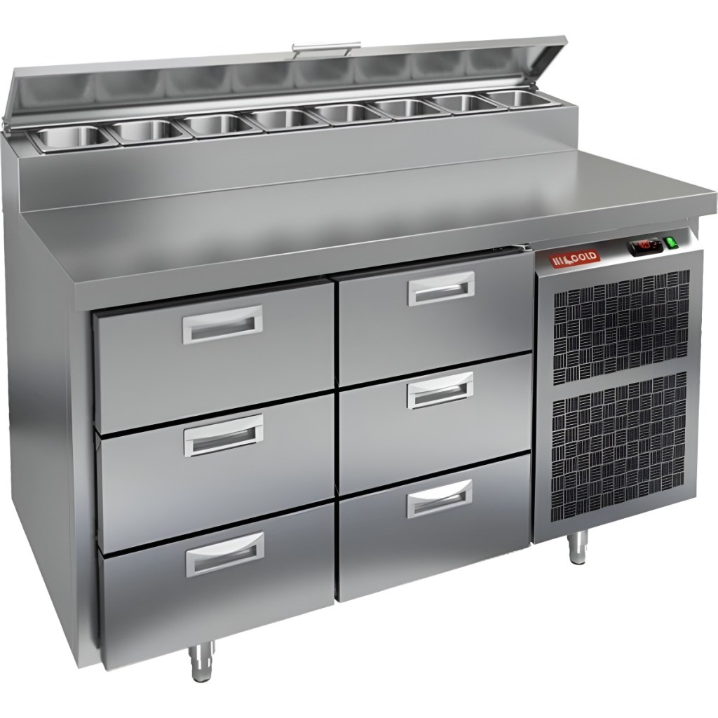 Стол холодильный для пиццы HiCold PZ2-33GN (1/6)