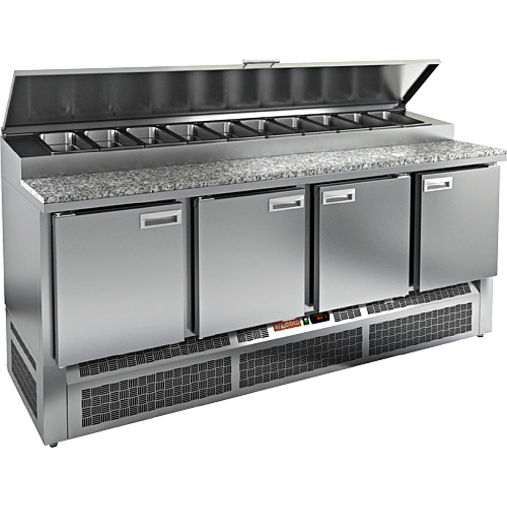 Стол холодильный для пиццы HiCold PZE1-1111GN (1/3) камень