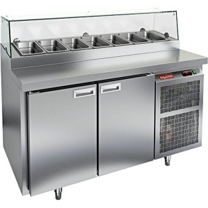 Стол холодильный для пиццы HiCold PZ1-11GN (1/3) стекло