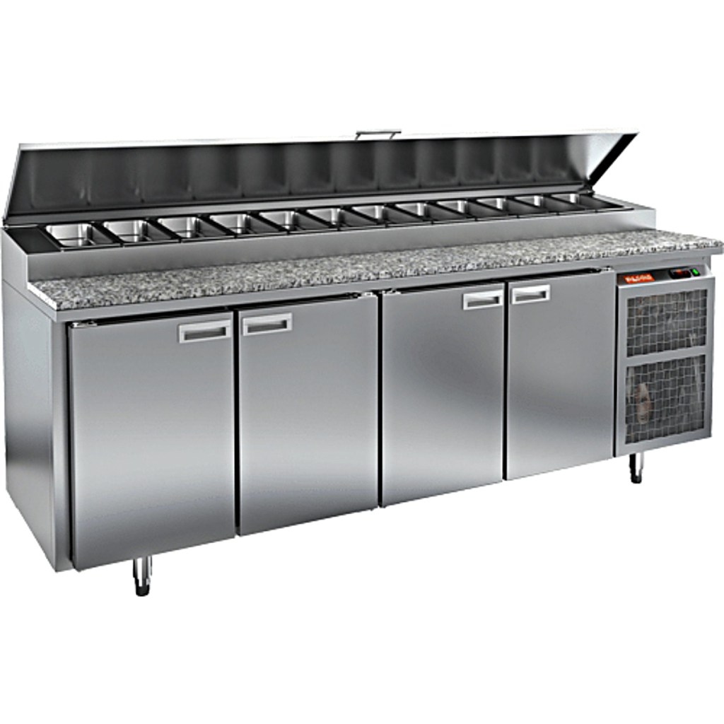 Стол холодильный для пиццы HiCold PZ1-1111/GN (1/3H) камень (R290)