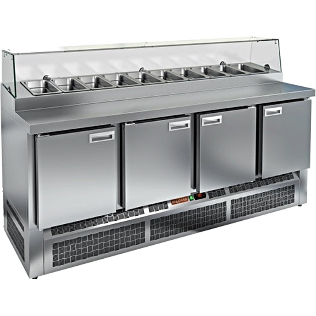 Стол холодильный для пиццы HiCold PZE2-1111/GN стекло
