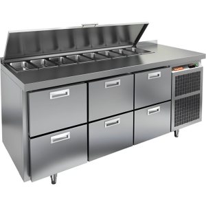 Стол холодильный для салатов HiCold SL1-222GN (1/3) с крышкой