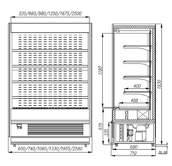 Горка холодильная Полюс Carboma FC 20-07 VV 1,9-1 (распашные двери) (CUBA FC20-07) - Изображение 3