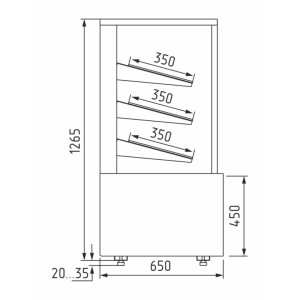 Витрина кондитерская Carboma KC70 N 0,9-2 Light (9006-9005) (0,9 Carboma Cube ТЕХНО) хлебная, без стекла - Изображение 2