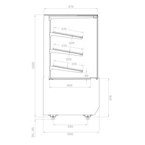 Витрина кондитерская Carboma KC70 N 0,6-1 Light (версия 2.0) (9005-0109) хлебная - Изображение 2